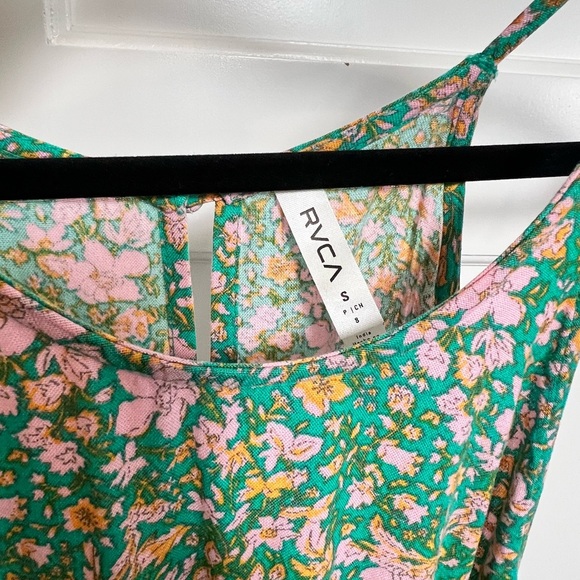 RVCA Petal Green Floral Jumpsuit (Small) - Picture 3 of 9